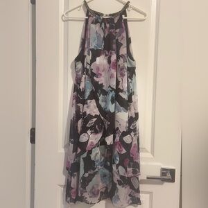 Jessica Simpson Floral Halter Dress - Black, Pink, Blue